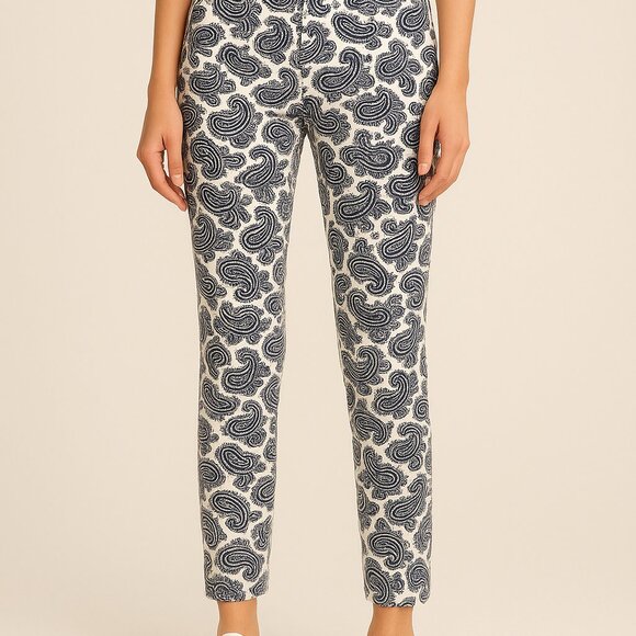 Michael Michael Kors Women’s Cream Paisley Print Pants - Picture 1 of 6